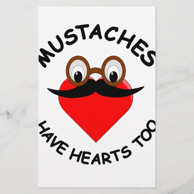 Mustaches haben auch Herz Briefpapier (Vorderseite)