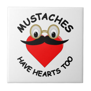 Mustaches haben auch Herz Fliese