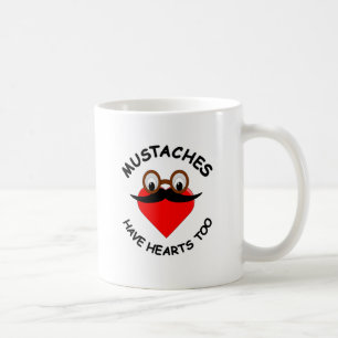 Mustaches haben auch Herz Kaffeetasse
