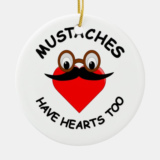 Mustaches haben auch Herz Keramikornament (Vorne)