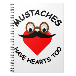 Mustaches haben auch Herz Notizblock