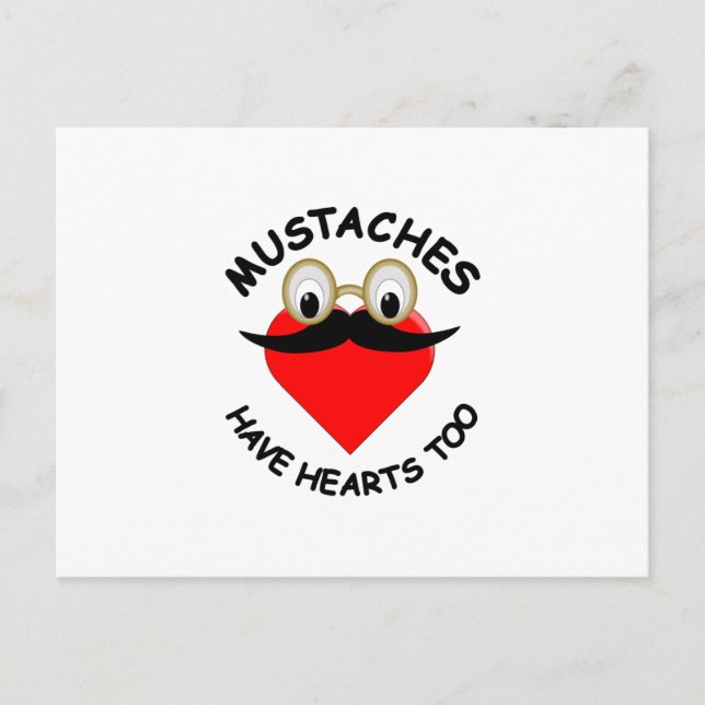 Mustaches haben auch Herz Postkarte (Vorderseite)