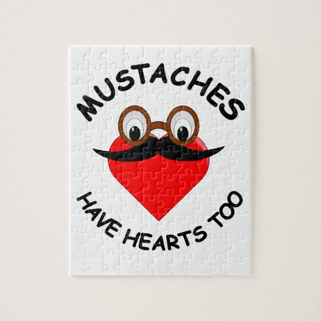 Mustaches haben auch Herz Puzzle (Vertikal)