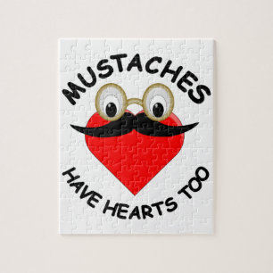 Mustaches haben auch Herz Puzzle