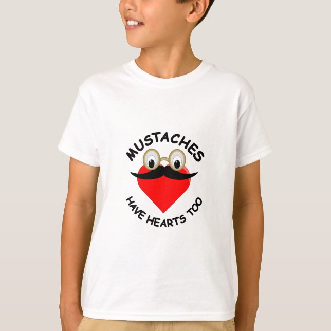 Mustaches haben auch Herz T-Shirt (Vorderseite)