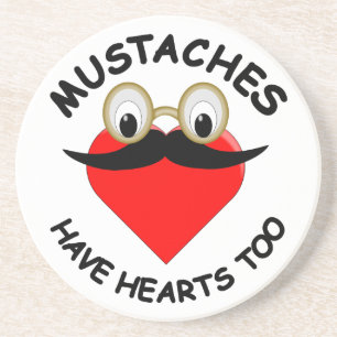 Mustaches haben auch Herz Untersetzer