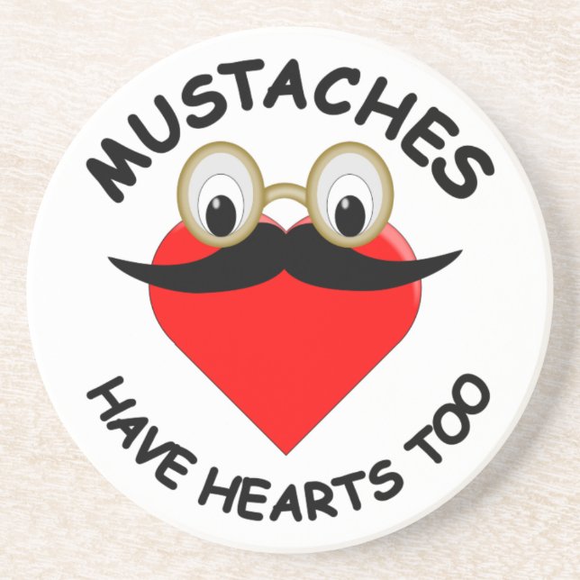 Mustaches haben auch Herz Untersetzer (Vorne)