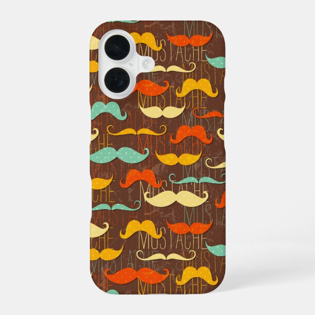 Mustaches iPhone 16 Hülle (Rückseite)