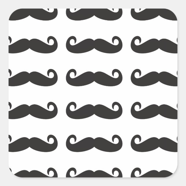 Mustaches Quadratischer Aufkleber (Vorderseite)