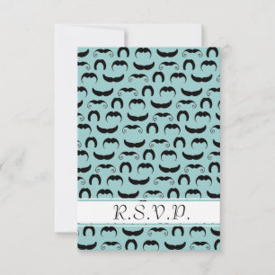 Mustaches R.S.V.P. Blau RSVP Karte