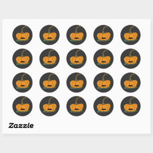Mustachio Pumpkin Magnet Runder Aufkleber