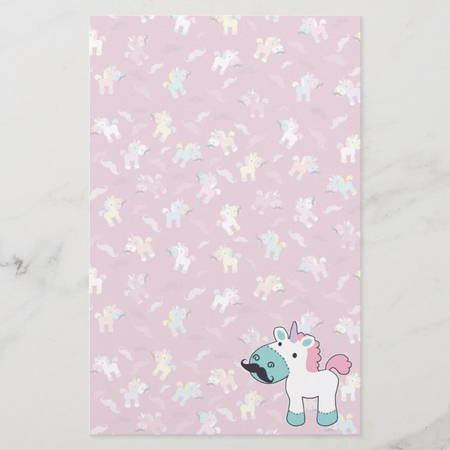Mustachio Unicornio Briefpapier (Vorderseite)