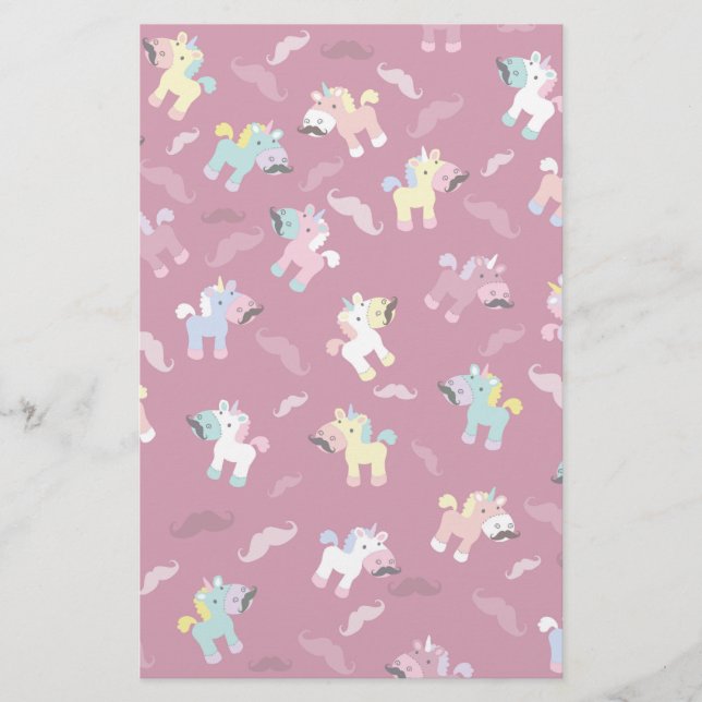 Mustachio Unicornio Briefpapier (Vorderseite)