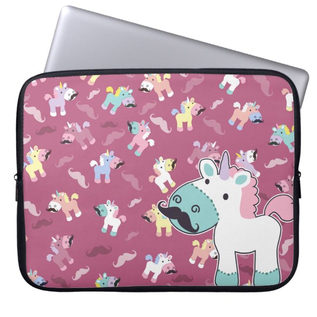 Mustachio Unicornio Laptopschutzhülle (Vorderseite)