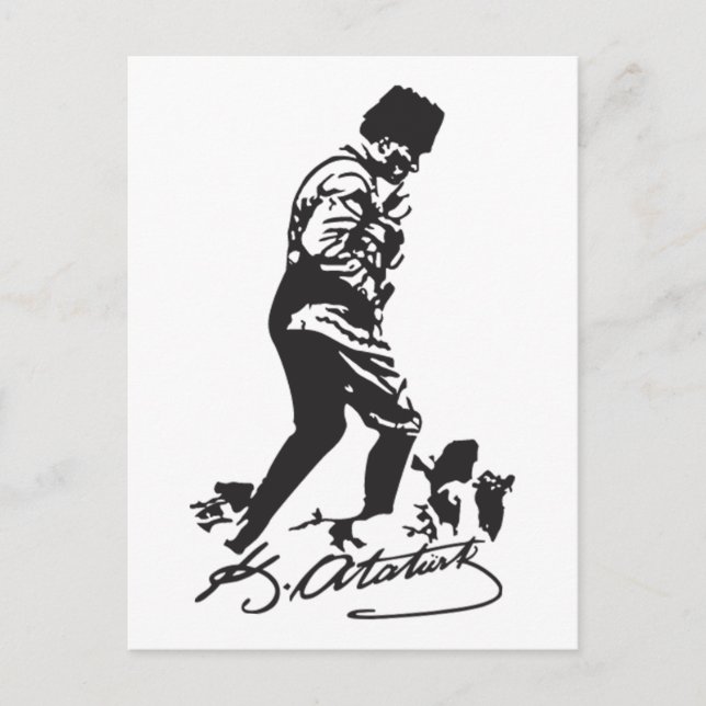 Mustafa Kemal Ataturk Postkarte (Vorderseite)