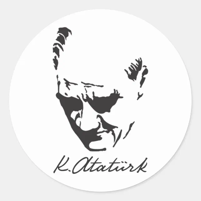 Mustafa Kemal Ataturk Runder Aufkleber
