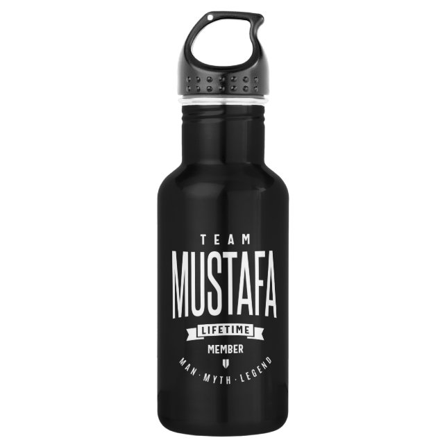 Mustafa Personalisiert Name Geburtstagsgeschenk Edelstahlflasche (Vorderseite)