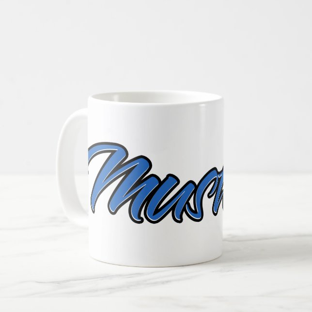 Mustafa Vorname Name blue Tasse Kaffeetasse (Vorderseite Links)