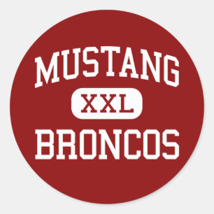Mustang - Broncos - Oberschule - Mustang Oklahoma Runder Aufkleber