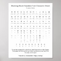 Mustang Brush Swashes Schriftart Glyph Sheet