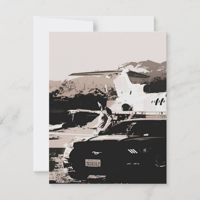 Mustang Eigentümer wartete art| Geschenk für Poliz Einladung (Vorderseite)