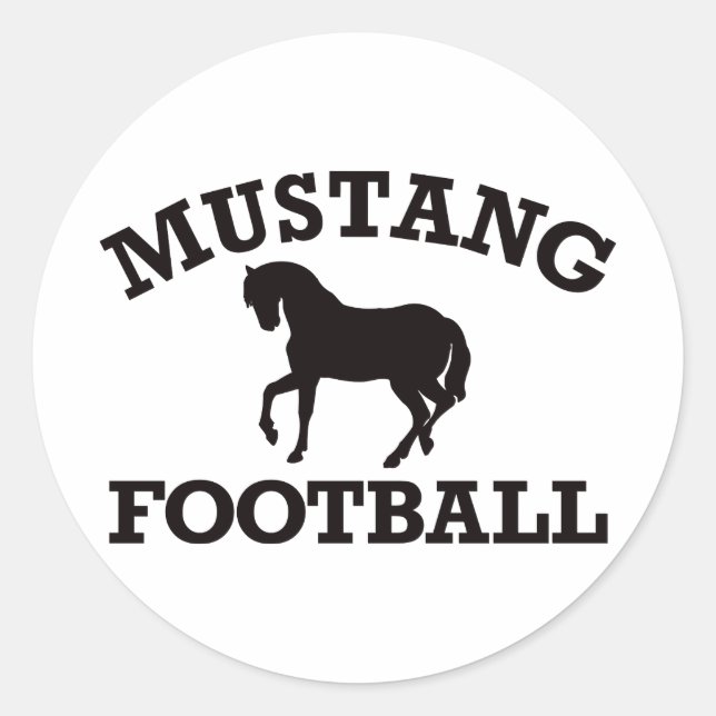 Mustang Football Runder Aufkleber (Vorderseite)