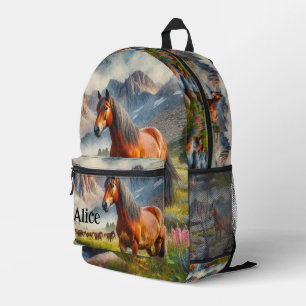 Mustang Horse AI Personalisiert Bedruckter Rucksack