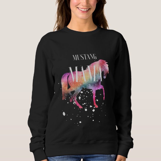 Mustang Horse Mama Galaxy Horse Girl Equestrian St Sweatshirt (Vorderseite)