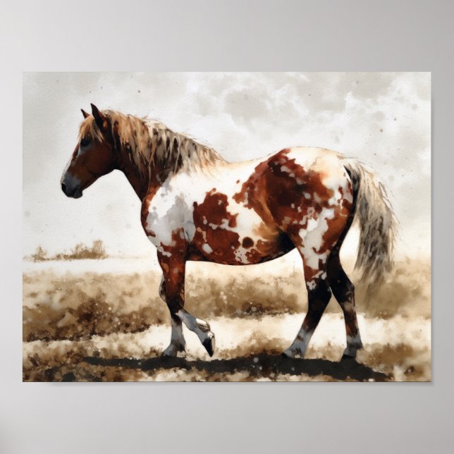 Mustang Horse Painting Poster (Vorne)