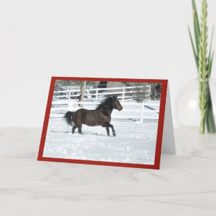 Mustang Horse Running Frohen Festtage Card Karte