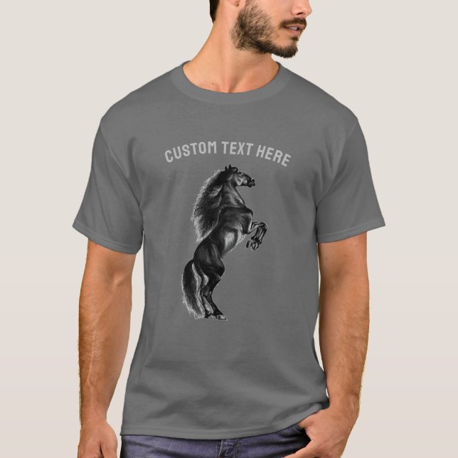 Mustang Horse T - Shirt mit benutzerdefiniertem Te (Vorderseite)