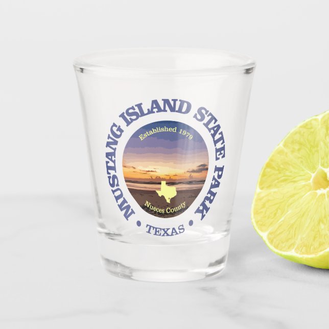Mustang Island SP Schnapsglas (Vorderseite)