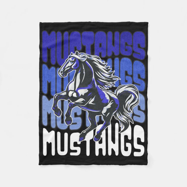 Mustang-Maskottchen Schulgeist Sportteam American  Fleecedecke (Vorderseite)