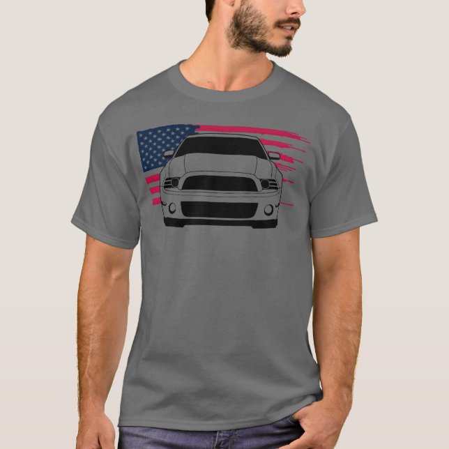 Mustang Musclecar Generation 5 w Flag boy T-Shirt (Vorderseite)