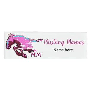 Mustang-Mütter Namensschild - Schablone Namenschild