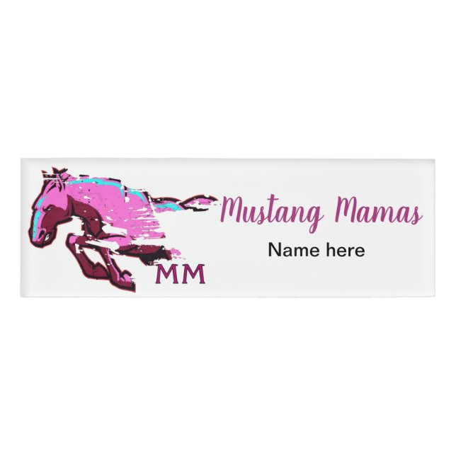 Mustang-Mütter Namensschild - Schablone Namenschild (Vorderseite)