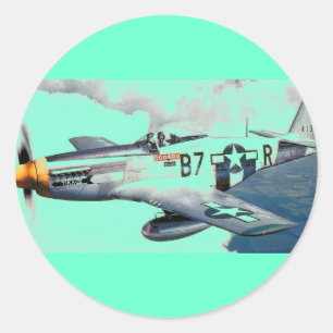 MUSTANG P-51 RUNDER AUFKLEBER