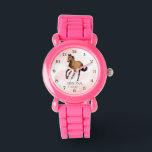 Mustang Pferd Thema Mädchen Geschenke Pony Armbanduhr<br><div class="desc">Mustang Pferde Mädchen Party Geschenke graziös galoppierend Senf mare braune Pferd , schöne personalisierte Geschenk für Pferde Liebhaber.</div>