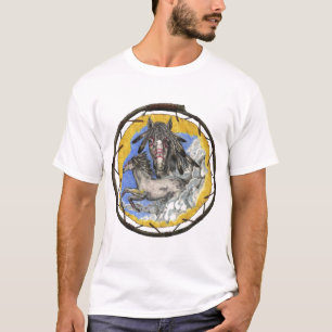 Mustang-PferdLakota Dummkopf-Krähen-Zitat-T - T-Shirt