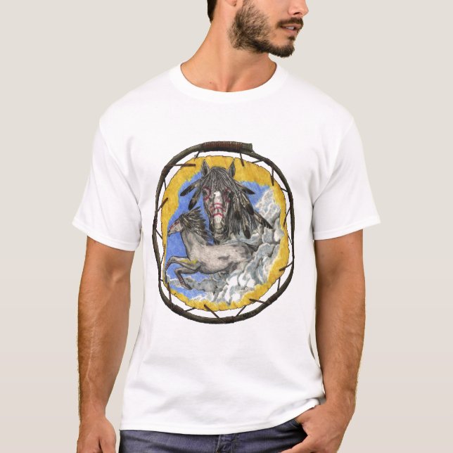 Mustang-PferdLakota Dummkopf-Krähen-Zitat-T - T-Shirt (Vorderseite)