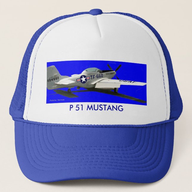 Mustang-Porträt, MUSTANG P 51 Truckerkappe (Vorderseite)