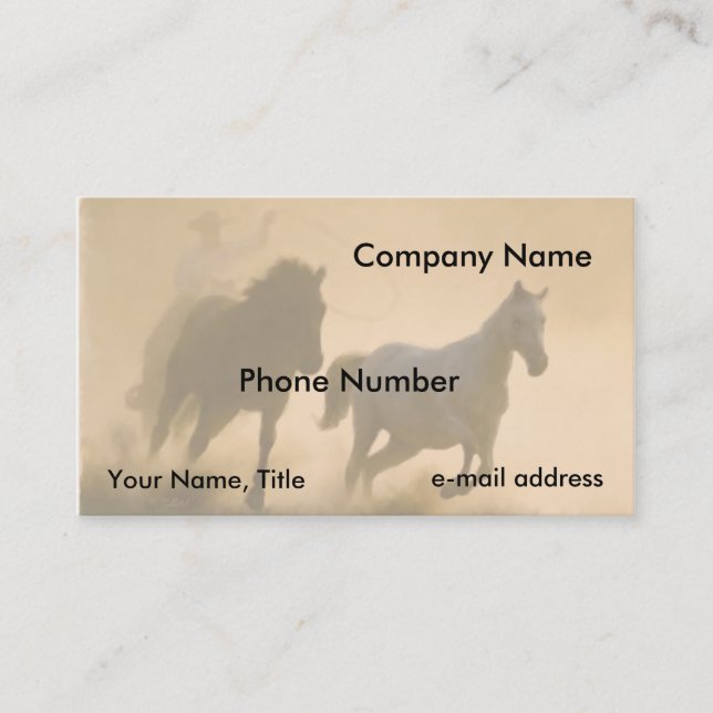 Mustang Roundup-Visitenkarte Visitenkarte (Vorderseite)