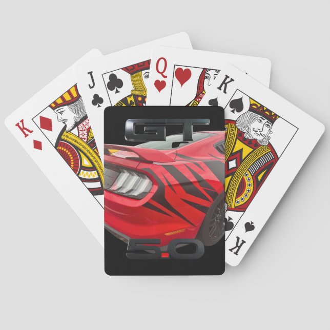 Mustang spielt Cards Red Spielkarten (Rückseite)