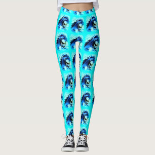 Mustang Stallion geht Blau voran Leggings