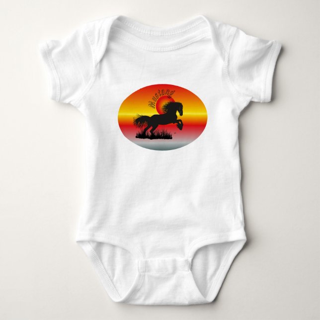 Mustang T-Shirt Baby Strampler (Vorderseite)