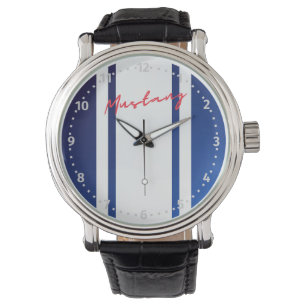 Mustang Watch Blue und White Armbanduhr