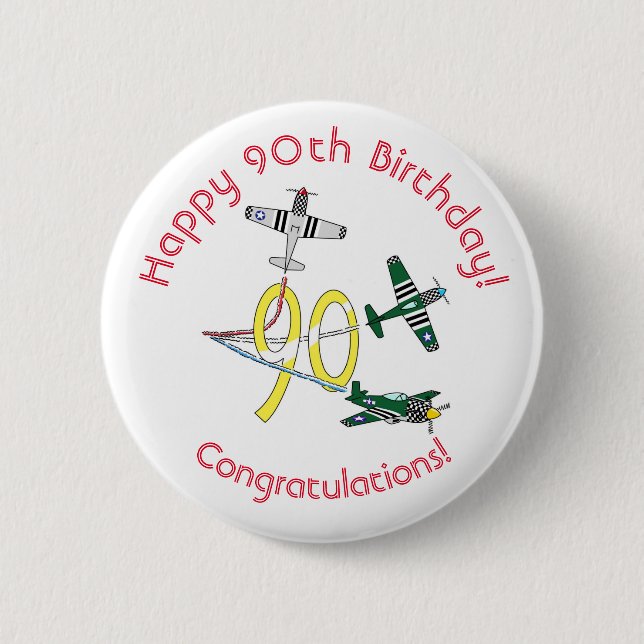 Mustangs 90. Geburtstag Abzeichen Button (Vorderseite)