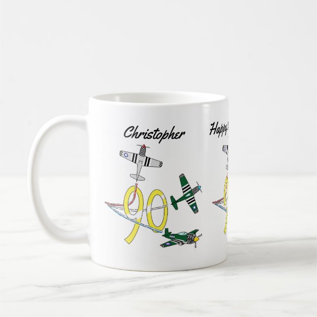 Mustangs 90. Geburtstag Kaffee Tasse (Links)