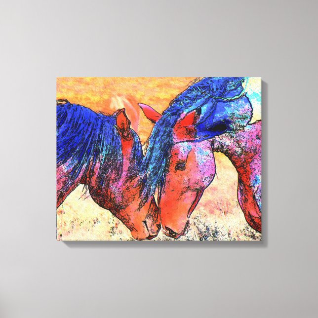 Mustangs Canvas Print Leinwanddruck (Vorderseite)