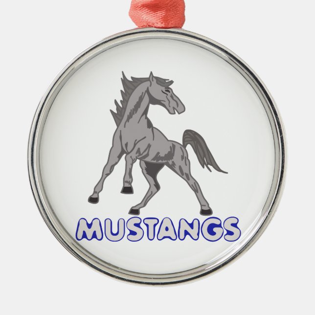 Mustangs Mascot Ornament Aus Metall (Vorne)